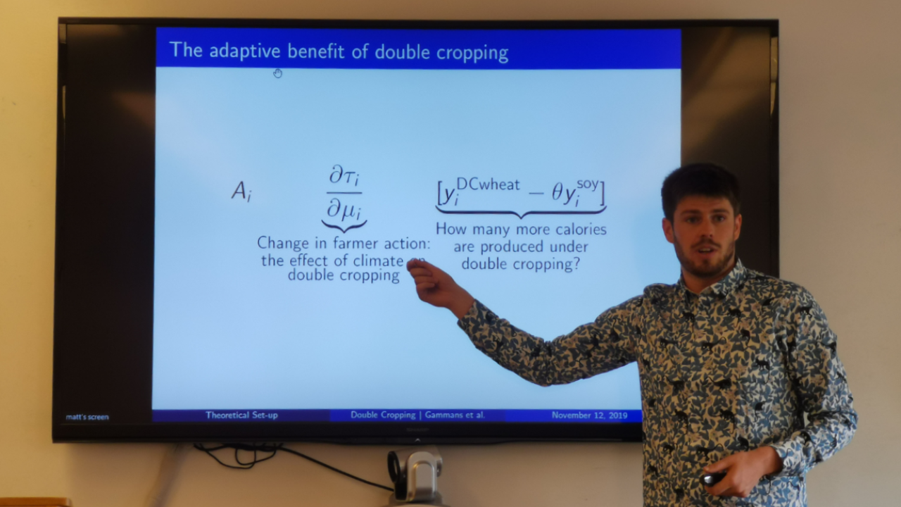 Matt is talking about the adaptive benefits of double cropping. Matt is talking about the adaptive benefits of double cropping.