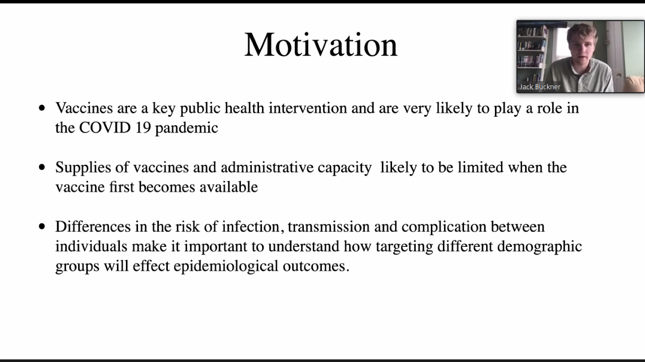 Jack is talking about how to allocate vaccines to different age groups. 