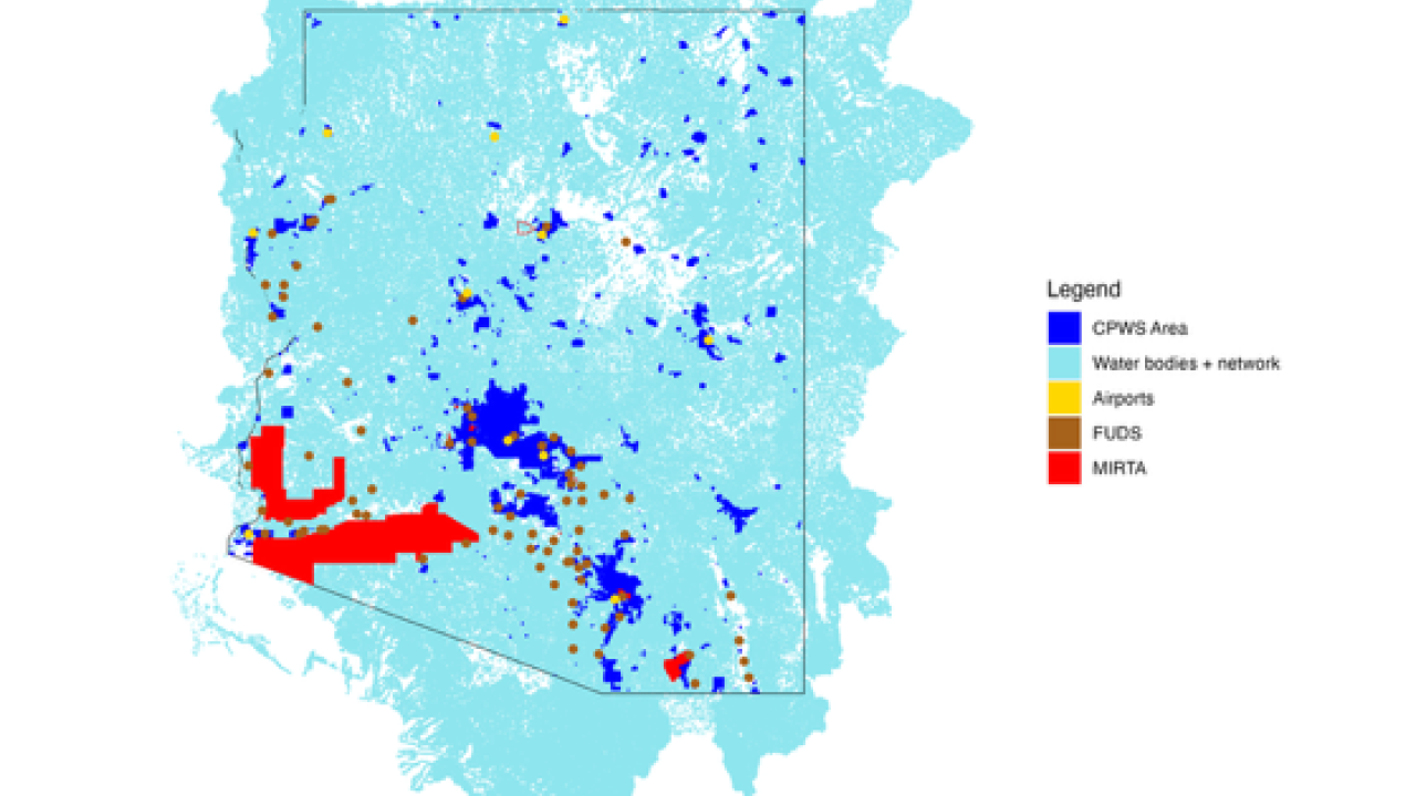 PFAS map of Arizona
